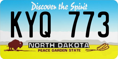 ND license plate KYQ773