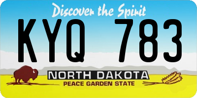 ND license plate KYQ783