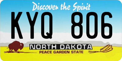 ND license plate KYQ806