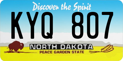 ND license plate KYQ807