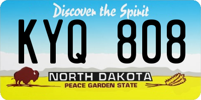 ND license plate KYQ808