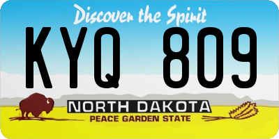 ND license plate KYQ809