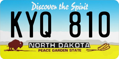 ND license plate KYQ810