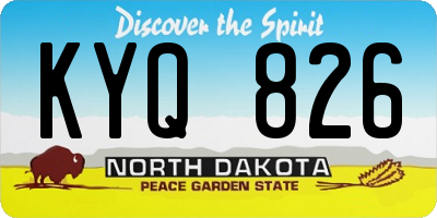 ND license plate KYQ826