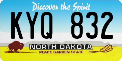 ND license plate KYQ832