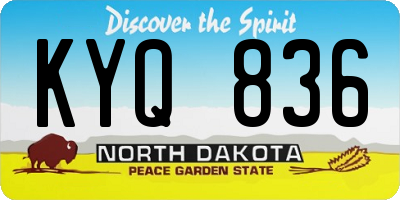 ND license plate KYQ836