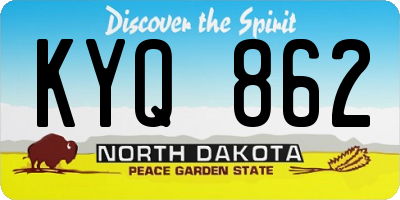 ND license plate KYQ862