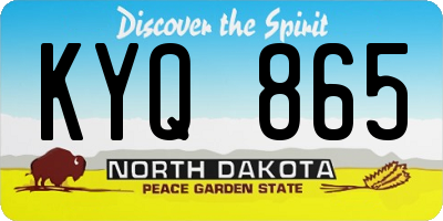 ND license plate KYQ865