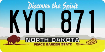 ND license plate KYQ871