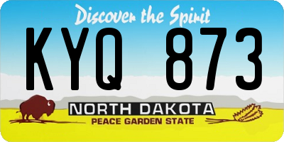 ND license plate KYQ873