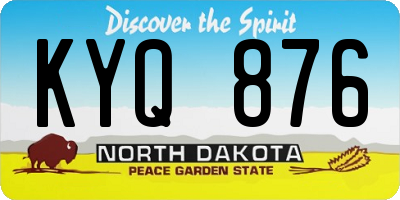 ND license plate KYQ876