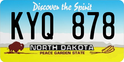 ND license plate KYQ878