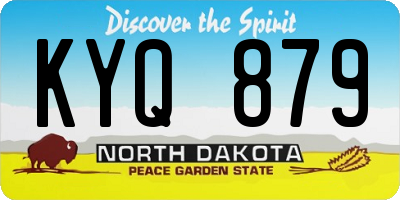 ND license plate KYQ879