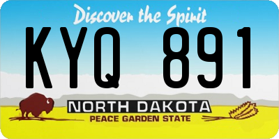 ND license plate KYQ891