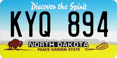 ND license plate KYQ894