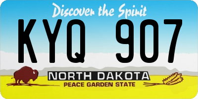 ND license plate KYQ907