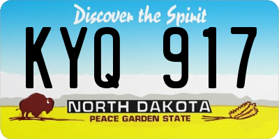 ND license plate KYQ917