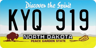 ND license plate KYQ919