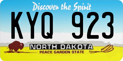 ND license plate KYQ923