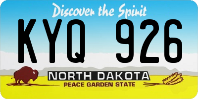 ND license plate KYQ926