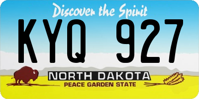 ND license plate KYQ927