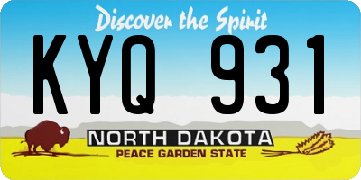 ND license plate KYQ931