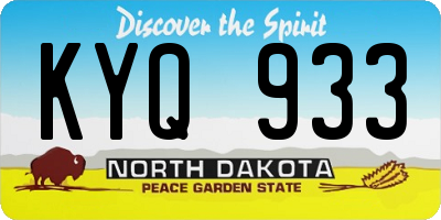 ND license plate KYQ933