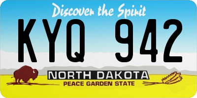 ND license plate KYQ942