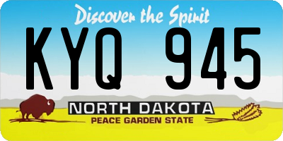 ND license plate KYQ945