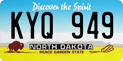 ND license plate KYQ949