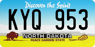 ND license plate KYQ953