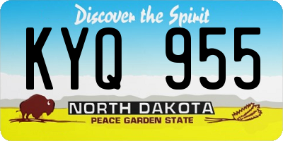 ND license plate KYQ955
