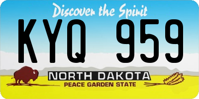 ND license plate KYQ959