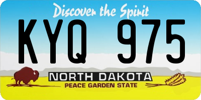 ND license plate KYQ975