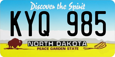 ND license plate KYQ985