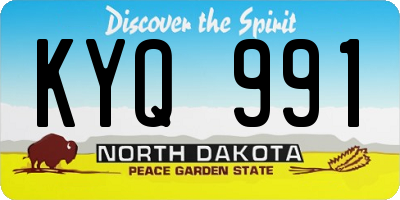 ND license plate KYQ991