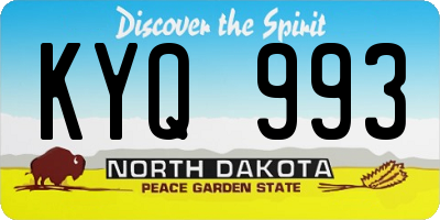 ND license plate KYQ993