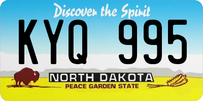 ND license plate KYQ995