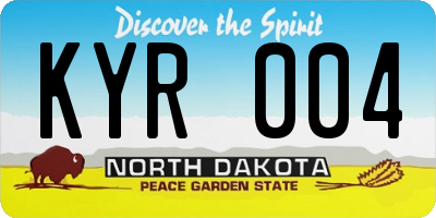 ND license plate KYR004