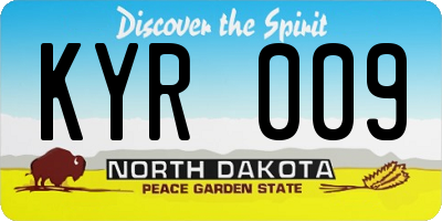 ND license plate KYR009
