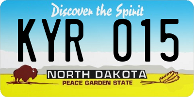 ND license plate KYR015