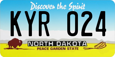 ND license plate KYR024