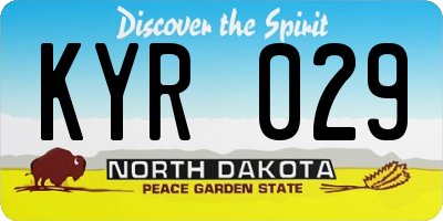 ND license plate KYR029