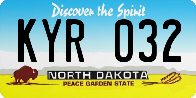 ND license plate KYR032