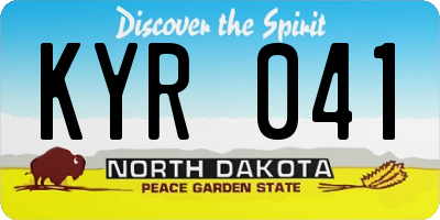ND license plate KYR041