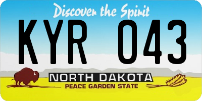 ND license plate KYR043