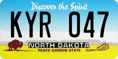 ND license plate KYR047
