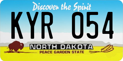 ND license plate KYR054