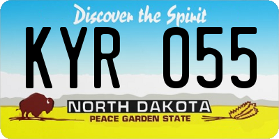 ND license plate KYR055