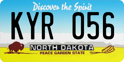 ND license plate KYR056